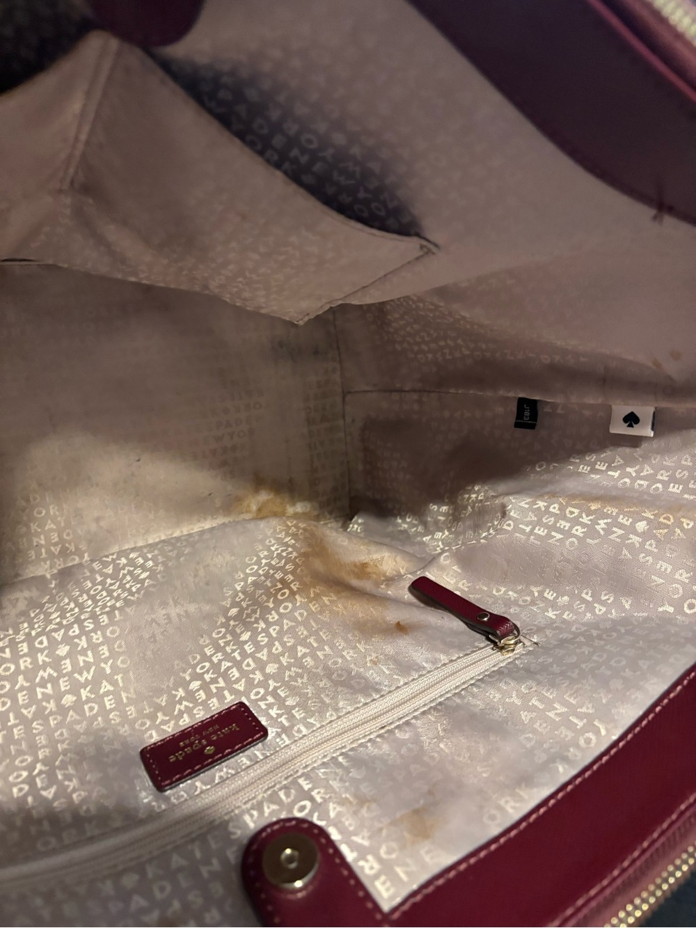 kate spade Burgundy Newport Lane Briar Tote with Gold Logo - Picture 7 of 8